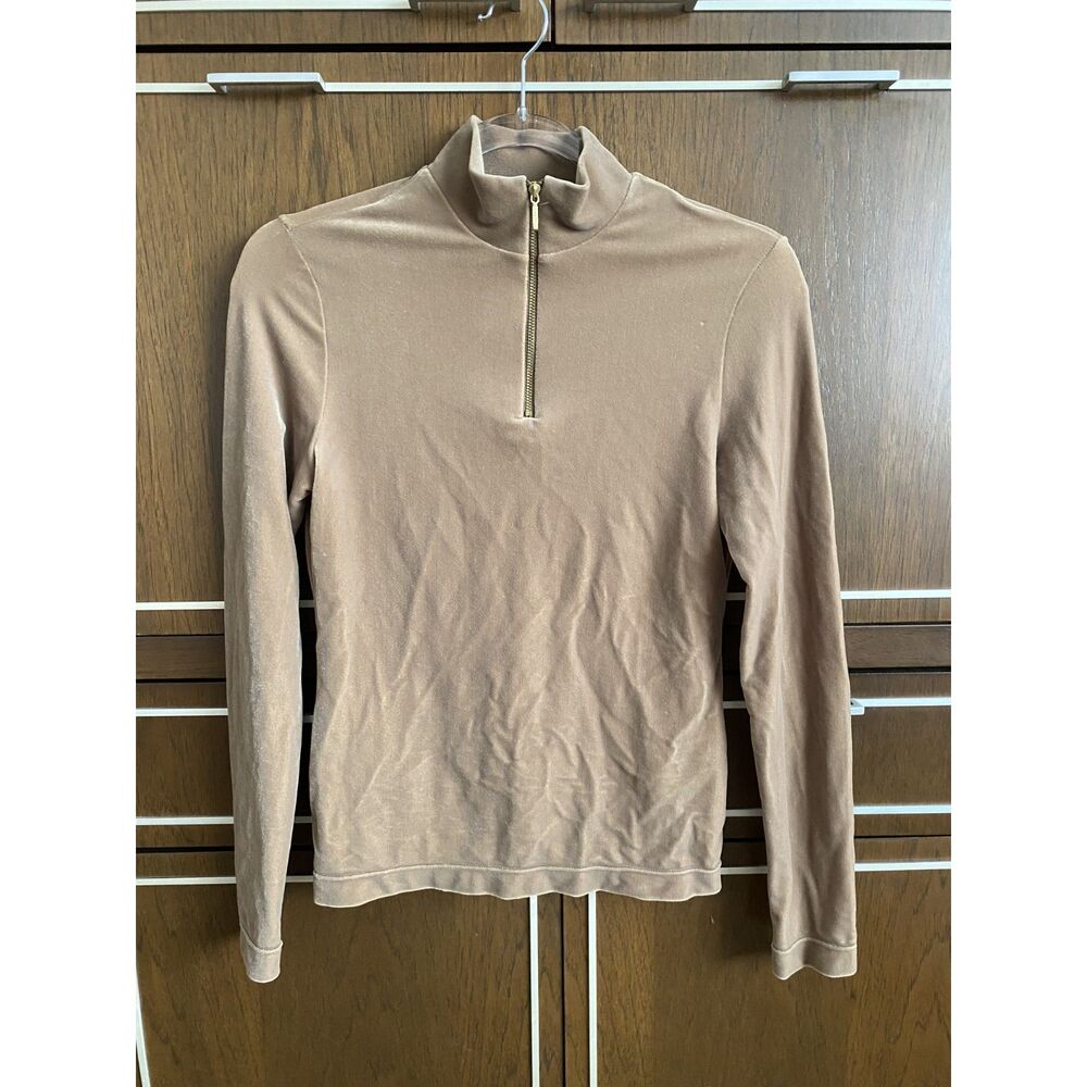 Skea Shimmies Women’s Size Small Tan/Brown Velvet Zip Top